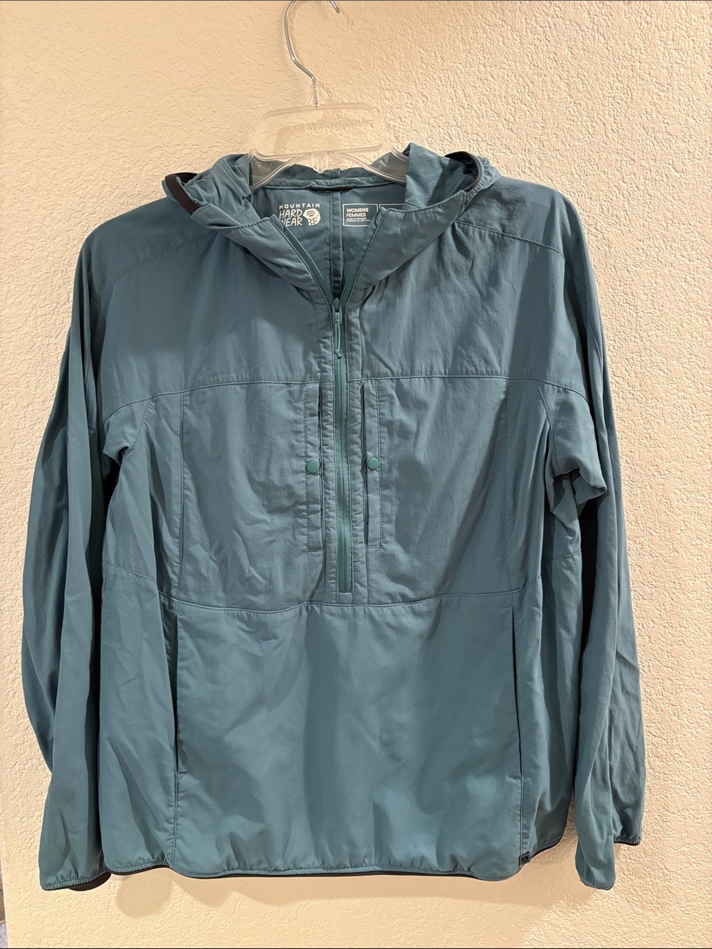 Mountain Hardwear Dusty Teal Hooded Pullover Anorak
